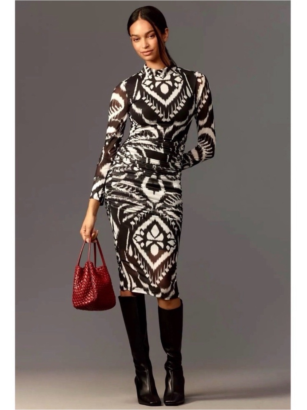 FARM Rio Pineapple Ikat Tulle Midi Dress Small